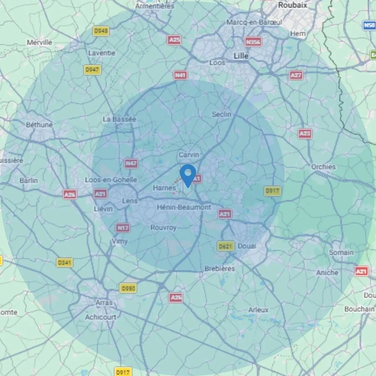 Carte secteurs interventions